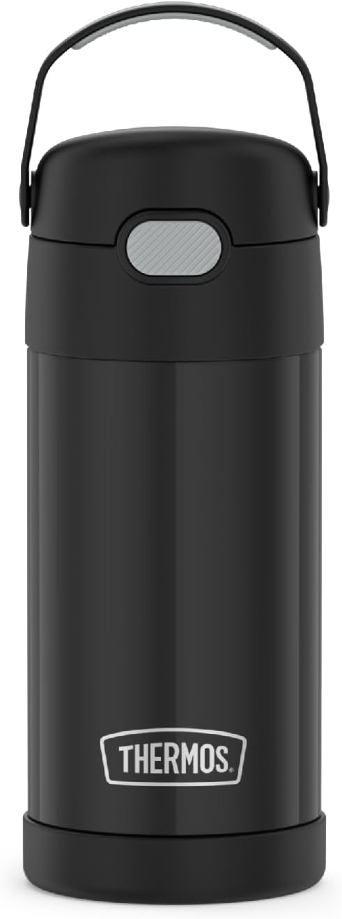 THERMOS FUNTAINER Water Bottle with Straw, 12oz, Black