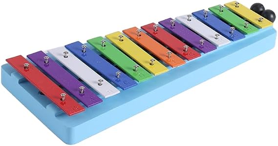 13 Note Glockenspiel Xylophone Colorful Metal Keys with Mallets | Colorful 13-note percussion instrument with aluminum bars and mallets for music learning and rhythm practice