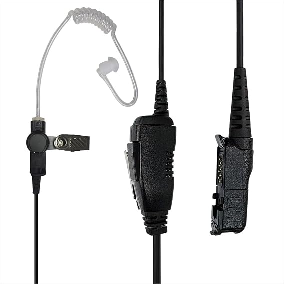R5 XPR3300E マイク付きイヤーピース Motorola Radios XPR3300 XPR3500E DEP570 DP2600E MTP3250 DP3441E対応 クリアアコースティックチューブヘッドセット PTTとクリップマイク付き