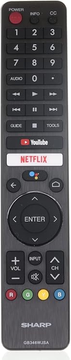 ANDERIC Originals GB346WJSA Remote Control with Google Voice for Sharp