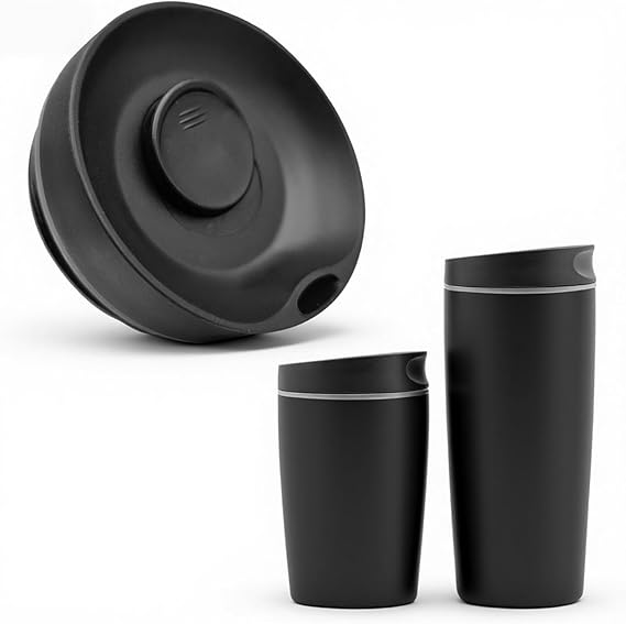 Replacement Lid for Owala SmoothSip Slider 20oz & 12oz, Top Cover Compatible with Owala 24oz Coffee Tumbler, Coffee Travel Mugs Leakproof Accessories, BPA-Free (Black)