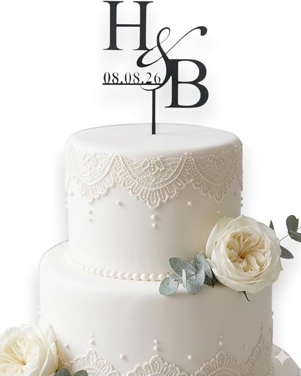 Custom Wedding Cake Topper, Personalized Monogram Initials, Anniversary Cake Decoration