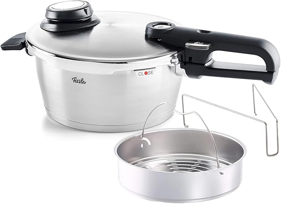 Fissler Vitavit Premium Pressure Cooker with Steamer Insert, 3.7 Quart