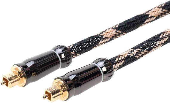TOSLink Digital Audio Optic Cable SPDIF Speaker Wire (25FT, Mesh Braided)