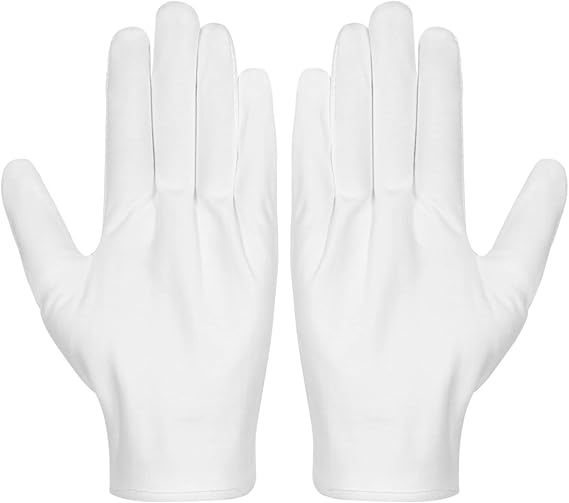 Cotton Gloves, Selizo 3 Pairs White Cotton Gloves Gloves for Women Men Eczema Dry Hands Moisturizing Serving Archival Cleaning Jewelry Silver Inspection