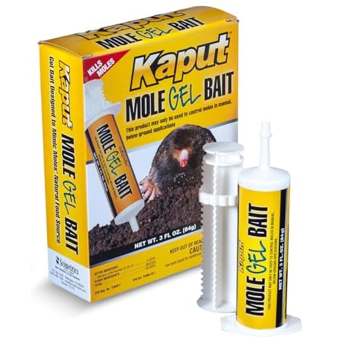 Kaput Mole Gel Bait, Ready-to-Use Warfarin Mole Killer for Lawns for Rodent Control, Direct Tunnel Injection, Effective Mole Removal, 0.025% Warfarin, Easy Application, 3 oz Tube, 1 Pack