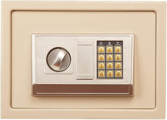 Safe Box Small Digital Safe Cash Steel Money Safe Box Mini Home Digital Safe Electronic Safe Box/Bei/20X31X20Cm ,Bei-20X31X20Cm