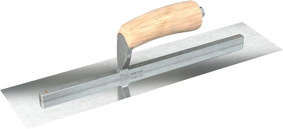 Razor Stainless Steel Finishing Trowel - 11" x 4.5" | Square-End Concrete Trowel with Camel Back Wood Handle | Long Shank, Premium Ground Blade for Smooth Finishing