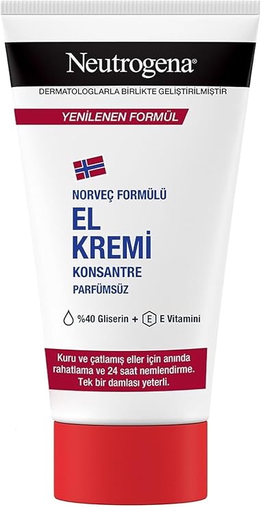 Neutrogena Norveç Formülü Parfümsüz Konsantre El Kremi 75 Ml (Kuru ve Çatlamış Eller için)