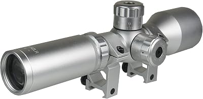 Silver Color 3-9x42 Wide Angle Long Eye Relief Scout Scope Come with Pair of Low Profile Weaver Rings ,Silver Anodized