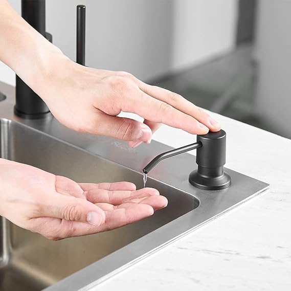 Kitchen Sink Faucet with Soap Dispenser Black Product Bundles