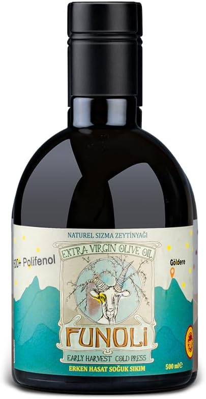 Funoli Göldere Premium 640+ Polifenol Çok Yüksek Polifenol Natürel Sızma Zeytinyağı Memecik Milas Avrupa Konseyi Coğrafi İşareti PDO 500 ml Sınırlı Sayıda Üretilmiştir