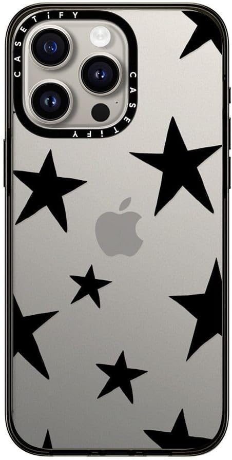 CASETiFY Compact Case for iPhone 15 Pro Max [2X Military Grade Drop Tested / 4ft Drop Protection] - Stars Black - Clear Black