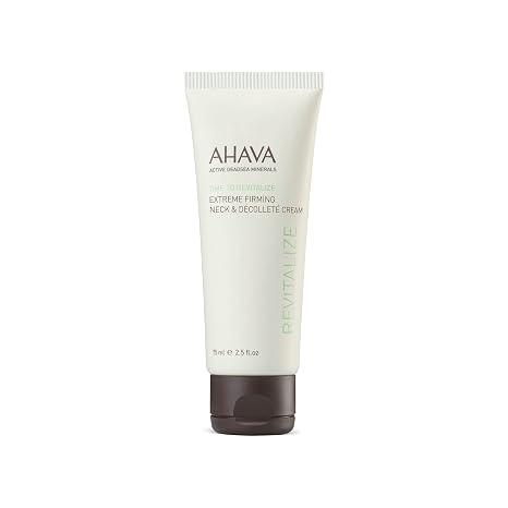 AHAVA Time To Revitalize Extreme Firming Neck & Decollete Cream - Promotes Firmness, Nourishes & Softens, Reduce Signs of Aging, includes Osmoter, Resveratrol, Goji Berry & Matrixyl 3000, 2.5 Fl.Oz