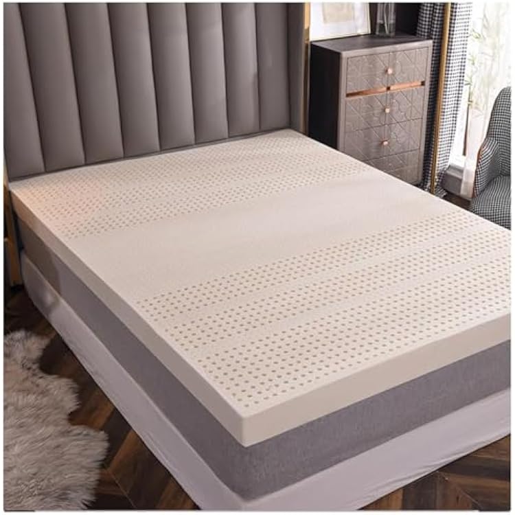 100% Natural Latex Mattress,Washable Natural Latex Mattress Imported Natural Rubber Pure Mattress,Honeycomb Pore Ventilation,Latex Mattress,QueenX60X80X4in