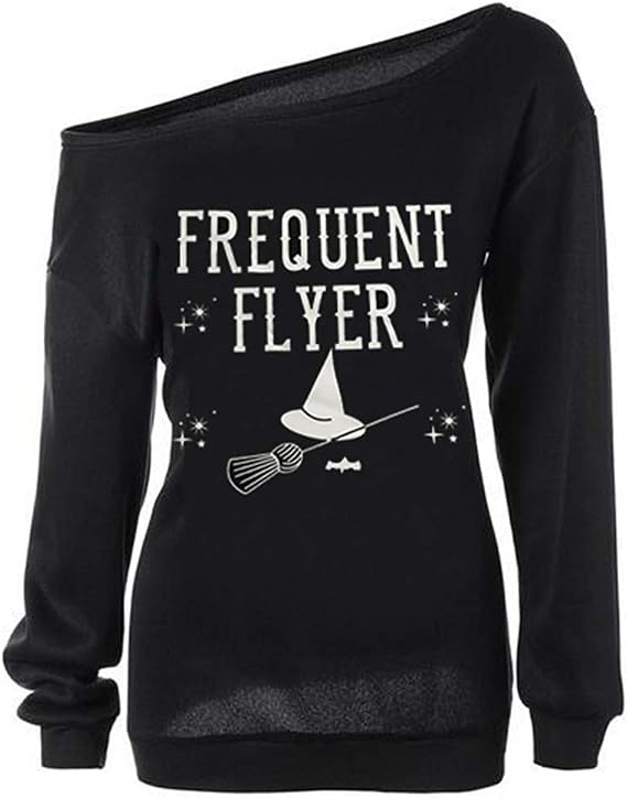 Women Halloween Off Shoulder Long Sleeve Sweatshirt