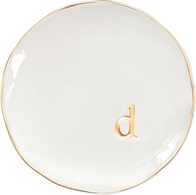 COLLECTIVE HOME - Ceramic Jewelry Tray, Decorative Trinket Dish for Rings Earrings Necklaces Bracelet Watch Keys, Birthday Mothers Day Christmas Gift for Women, 4.75, Glossy d