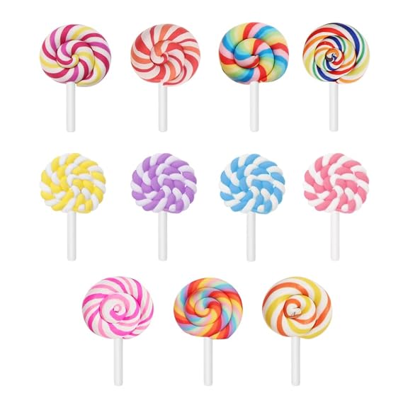 EXCEART 36 Pcs Clay Lollipop Candy Embellishments Diy Craft Decorations Lollipop Decorations for School or Home Accessories Projects