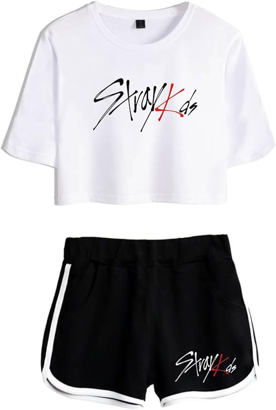 Xkpopfans SKZ Support Shirt + Hot Pants Set Woojin Felix Shorts T-Shirt Set
