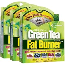 Applied Nutrition Green Tea Fat Burner - 30 Liquid Soft-Gels, Pack of 3 - Increases Calorie Burning & Supplies Powerful Antioxidants - 45 Total Servings