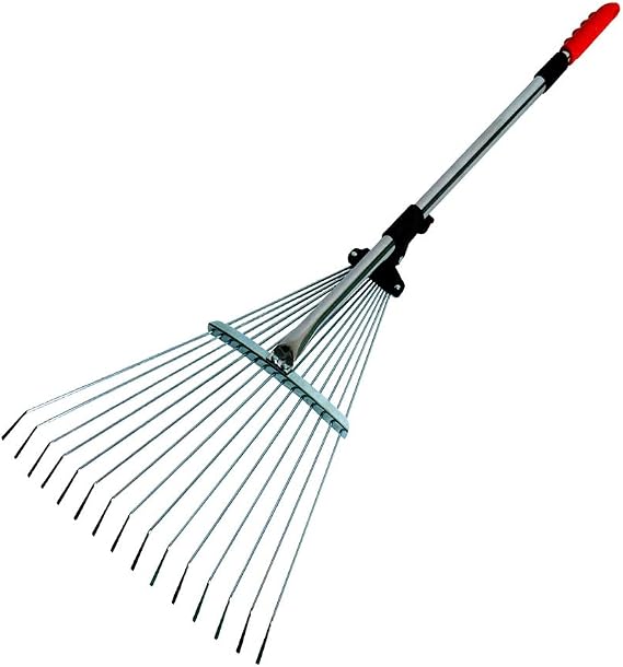 Darlac Expanding Telescopic Metal Leaf Rake Cuttings Lawn Adjustable