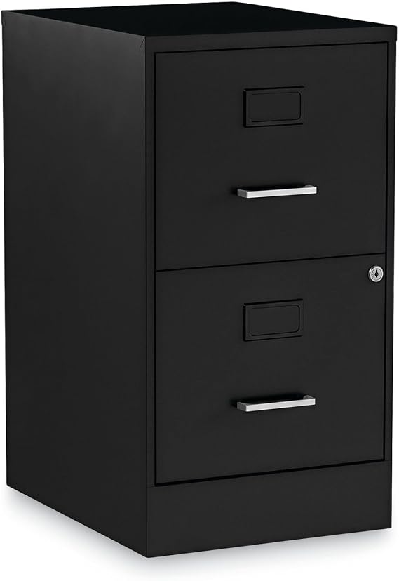 Alera Soho Vertical File Cabinet, 2 Drawers: FileFile, Letter, Black, 14 X 18 X 24.1