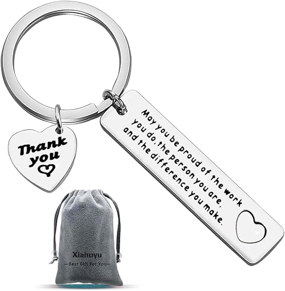 Xiahuyu Thank You Gifts Appreciation Keychain Make a Difference Gift Appreciation Gifts for Employee Coworker Mentor Coach Thank You Gift for Teacher Nurse Volunteer Social Worker