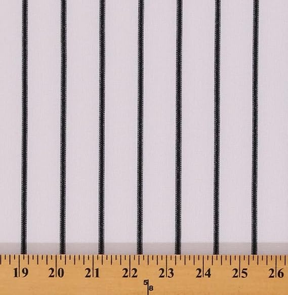 Generic Pinstripe White and Black Athletic Jersey Knit Fabric by The Yard (pinstripe-whiteblack)