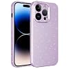 Compatible with Coverzone Apple iPhone 14 Pro Max Z-Jelly Case Camera Protected Glitter Glitter Glitter Colored Glossy Silicone Cover-Lila