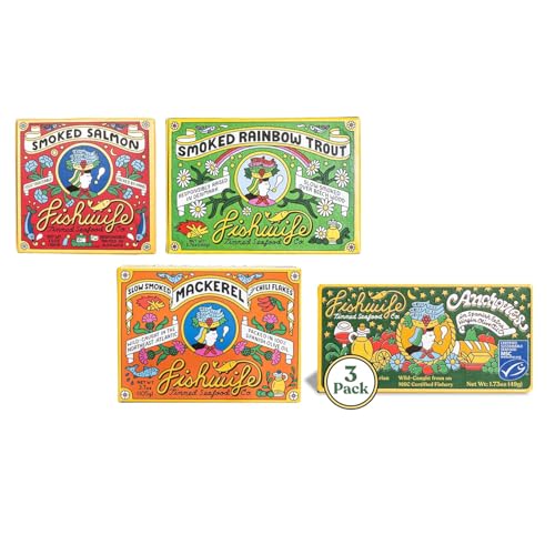 Fishwife Cantabrian Anchovies 3-Pack & Smoky Trio 3-Pack Bundle | Gluten Free, High Protein, Paleo Friendly | Hand-Packed