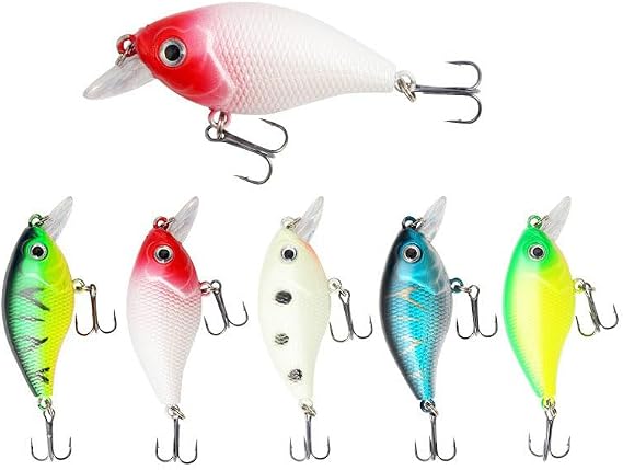 5pcs(2.36in0.24oz) Crankbait Fishing Lure Set Floating Rock Bait leurre Crank Mini Wobbler Minnow Trolling Isca Bass Pike Predator Winter Angler Gift