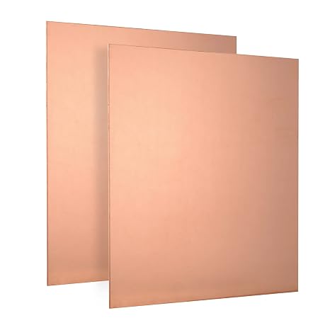 2pcs Pure Copper Sheet Plate 6" x 6" x 20 Gauge, 99.9% Cu Metal for Industry Supply, DIY Projects, Experiments