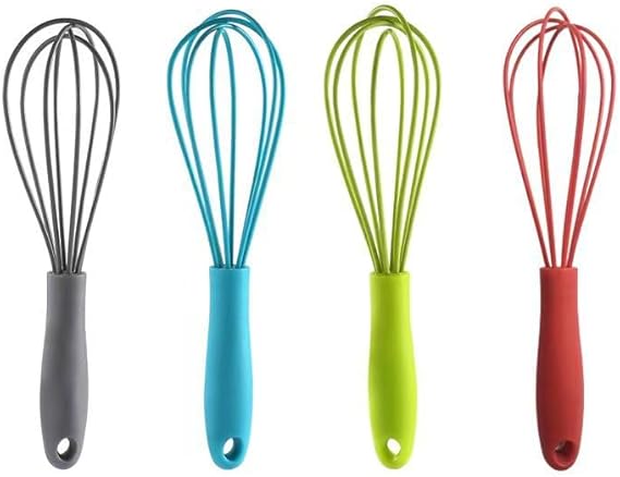 4PCS Silicon Whisk,17cm Small Silicone Whisk