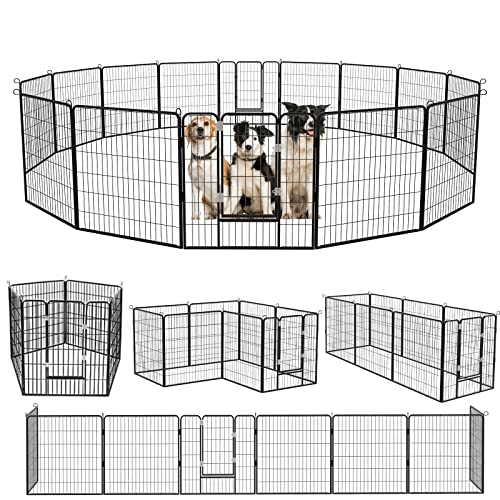 Tavata Heavy Duty Metal Dog Playpen Dog Fence for Outdoor, 816 Panels 243240 Height Rustproof Dog Fence with Doors, Pet Fence for LargeMediumSmall Dogs, Pet Playpen for Yard,Camping