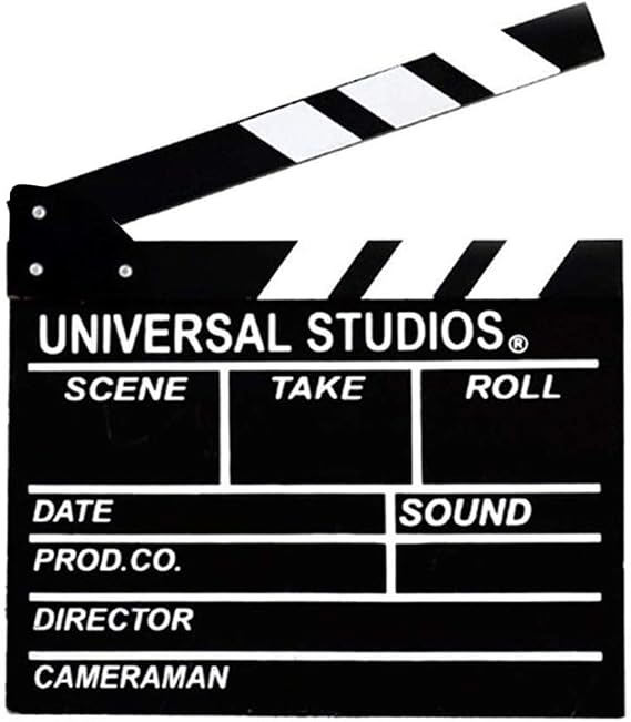 Movie Film Clap Board, Hollywood Clapper Board Wooden Film Movie Clapboard Accessory with Black & White, 12"x11" Give Away White Erasable Pen Yidoblo (Movie Film Clap Board)