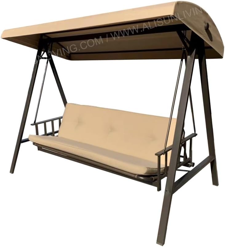 ALISUN Replacement Canopy Top for Model#GCS00395A Style Selections 3-Person Brown Steel Outdoor Swing Top Only