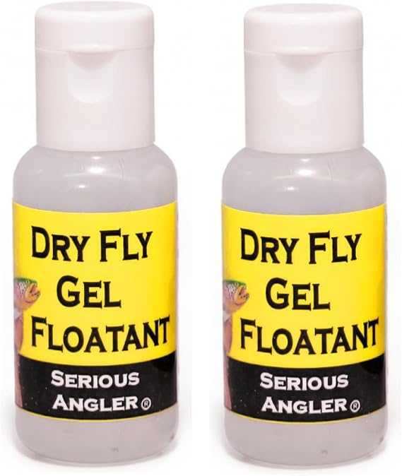 Dry Fly Gel Floatant Twin Pack - Advanced Formula Provides a Durable Hydrophobic Shield, Keeping Flies Dry and Riding High Like Natural Insects, Even in Rough Water. Made in the USA.
