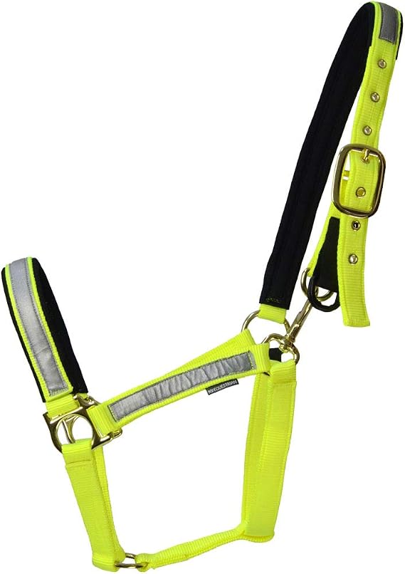 HY EQUESTRIAN Reflective Fieldsafe Head Collar - Yellow/Reflective - Pony