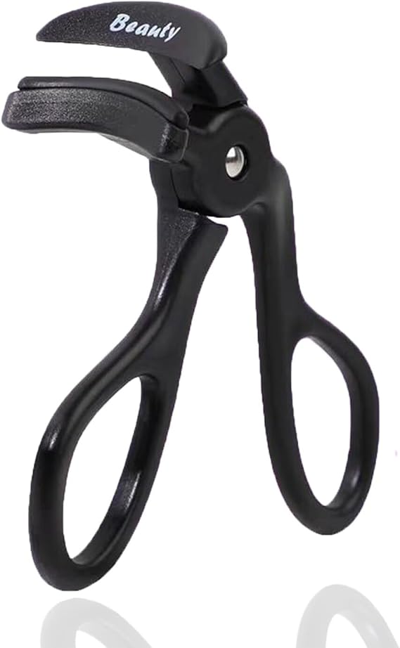 Eyelash Curlers, Plastic Eyelash Curler Eye Lash Curler with Silicone Refill Pads Premium Cute Lash Curler for No Pinching or Pulling Small Makeup Tool for Women & Girls - Black