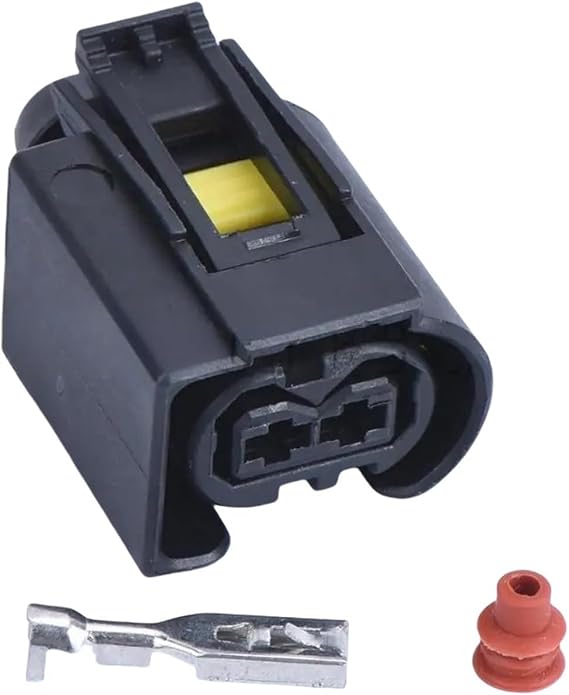 automotive connectors 2 Pin Female Automotive Ignition Coil Wire Connector Automotive Harness Damper Socket 9441292 50290937 A1685452928 09441292 easy replacement(Black)