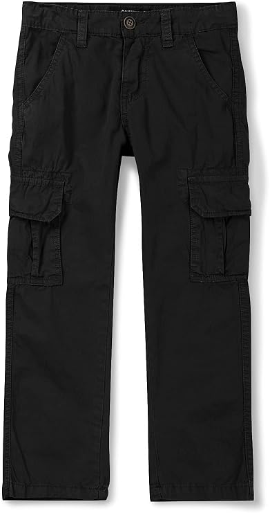 Boys' Cargo Pants,Casual Outdoor Military Multi Pocket Combat Trousers 1 Black 120CM-5 Years