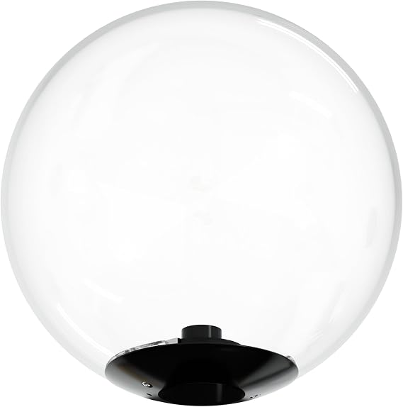 KASTLITE 20" Clear Lamp Post Globe Fixture, Black Wing Clip Fitter, Bulb