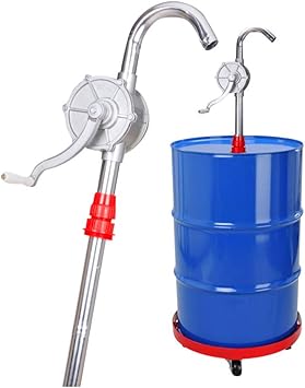 KUNHEWUHUA Hand Crank Oil Pump Fuel Transfer Rotary Hand Pump Manual Oil Pump Machine Oil Barrel Pump for Motor Oil Diesel Lubricating Oil 15L/min 1-1/4 Outlet