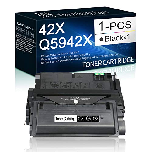 1 Pack Black 42X | Q5942X High Yield Toner Cartridge Replacement for HP Laserjet 4200 4200N 4200TN 4200dtn 4250 4250n 4250tn Printer