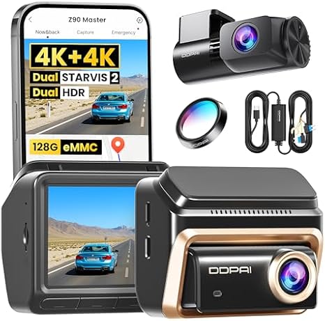 DDPAI Z90 Master Dual 4K Dashcam CPL Included with Type C Hardwire Kit Set
