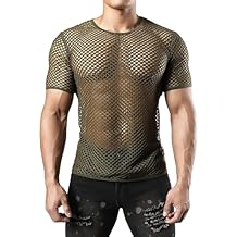 Men's Mesh Top Muscle Transparent Shirts Tops Sleeveless Mesh Vest Man Tank Top Men Mesh Shirt Breathable Fishnet Top Sexy Tank Tops Green
