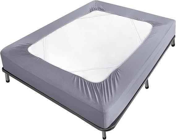 Queen Box Spring Cover Bed Skirts Wrap 4 Side of The Mattress, Stretch & Snug Fit, Ultra Soft, Wrinkle Free, Replacing Bed Skirt for Hotel and Home, Grey