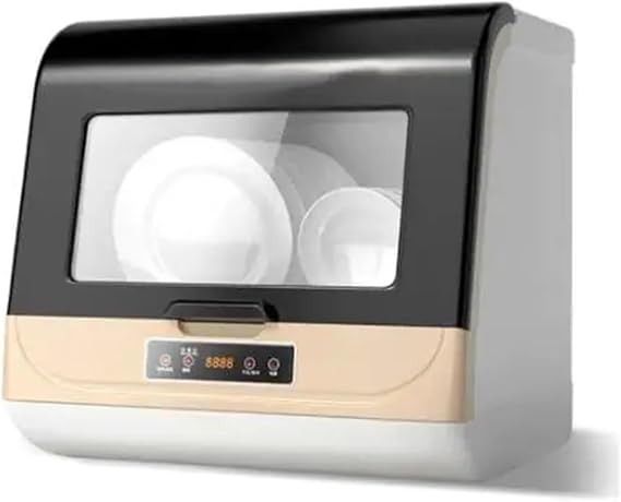 Countertop Dishwasher. Automatic Dishwasher Smart Household Dishes Washer Disinfection Sterilization Machine .Space Saving(Gold)