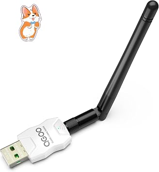 Class 1 Long Range Bluetooth Adapter for PC, QGOO USB Adapter for PC 5.3+EDR, Bluetooth Dongle Receiver Support Windows10/8.1/8/7(white-248)