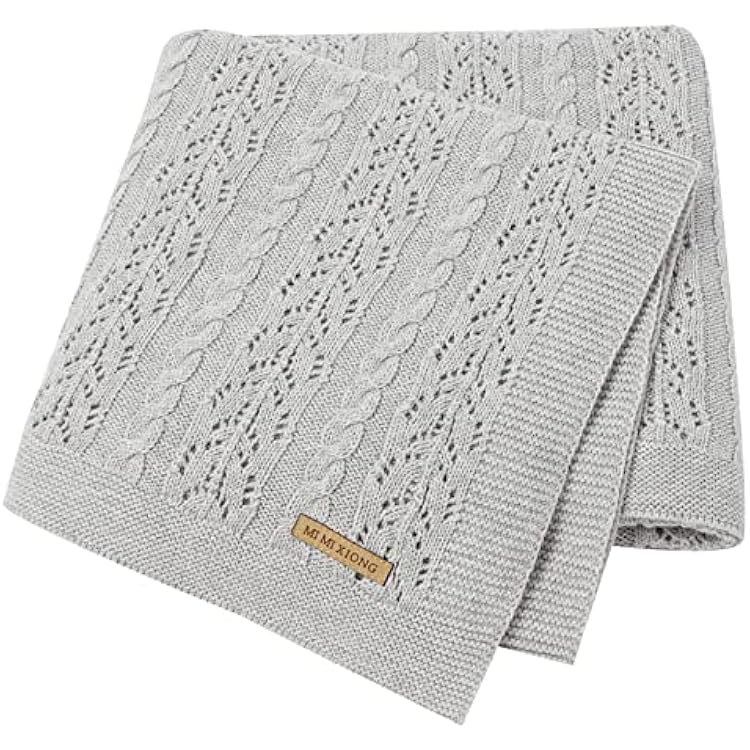 LAWKUL Neutral Baby Blankets Cotton Baby Girl Receiving Blankets Infant Swaddle Baby Blanket Newborn Gender Neutral Nursery Decor Size 40x30 Inches